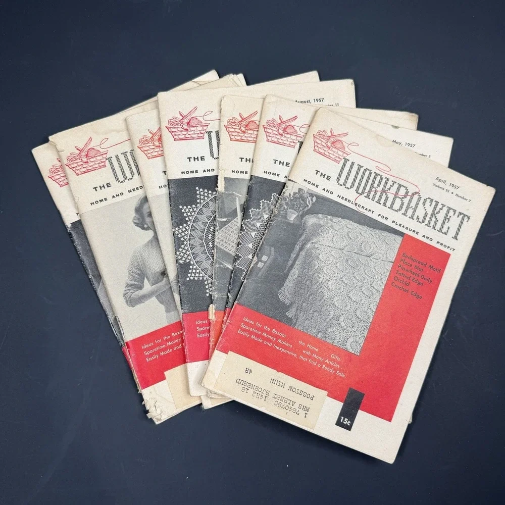 Vintage 1957 The Work Basket Magazine Lot of 7‎